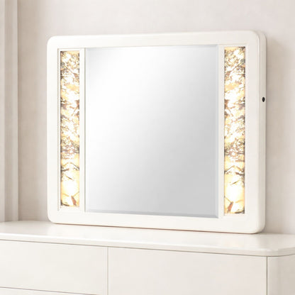 La Pierre - Rectangular Mirror With LED Lighting Panels - Beige