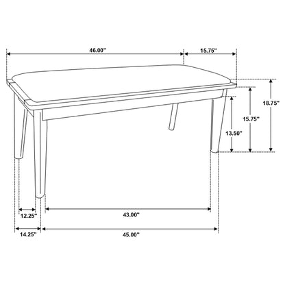 Upholstered Dining Bench - Brown