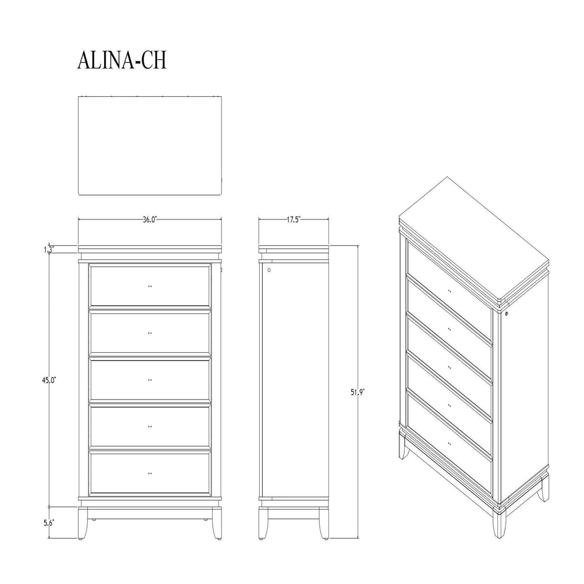 Adalid - Chest With LED Lighting - White