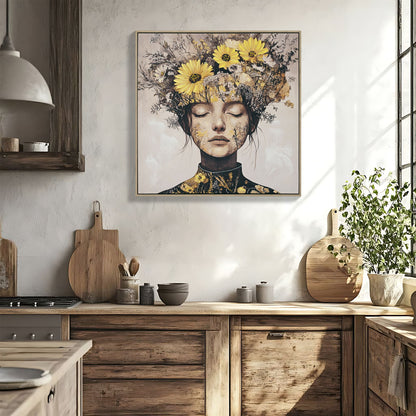Beauty Posters Beauty Lady Wall Art Floral Canvas Artwork For Living Room - Ginger