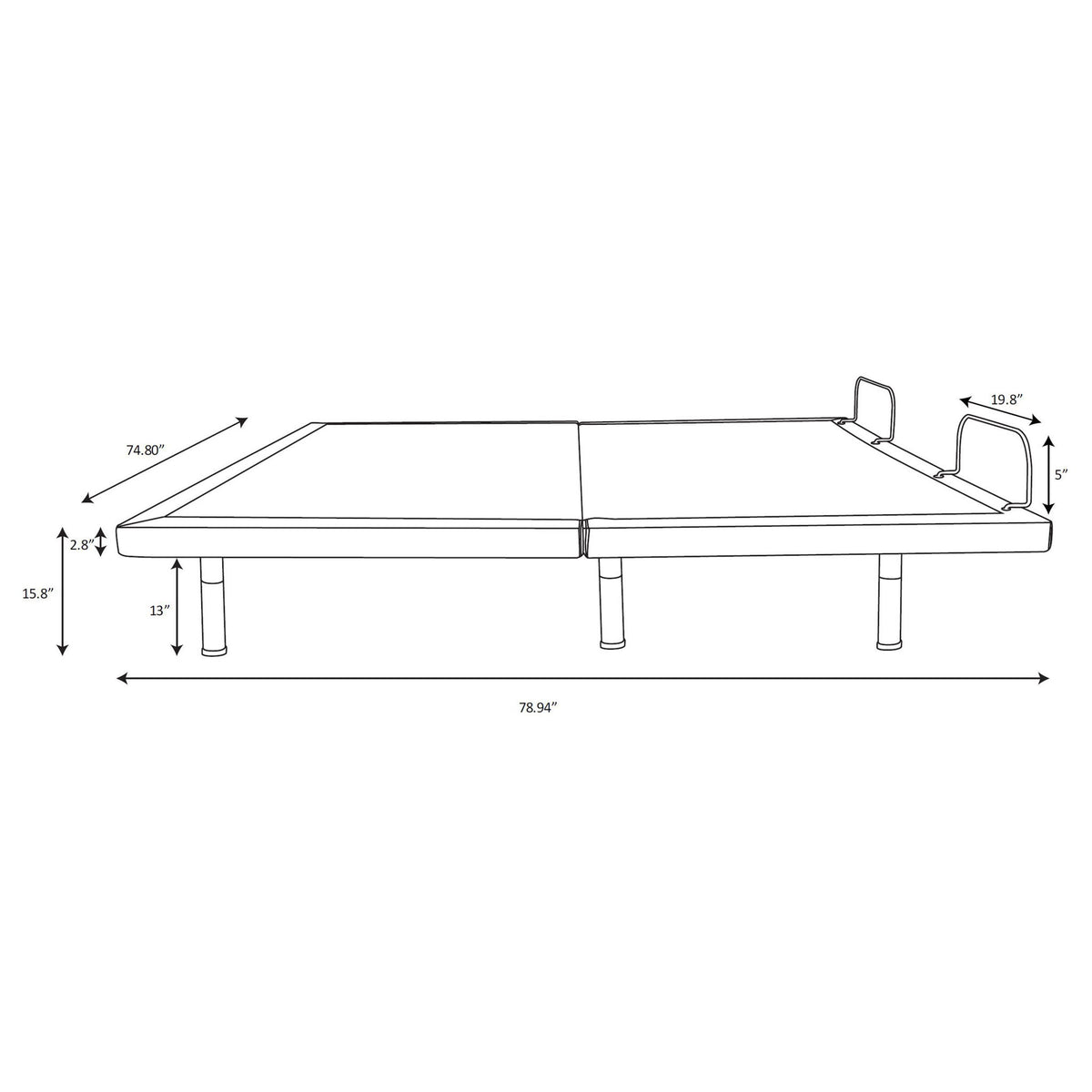 Kelven - Adjustable Bed Base With Wireless Remote And Dual Massage Motors