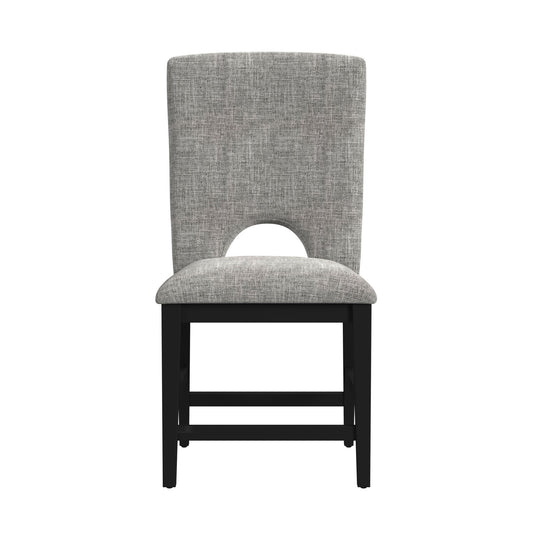 Oregon - Fabric Counter Side Chair (Set of 2) - Gray / Black