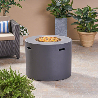 Round Iron Fire Pit With 40, 000 Btu