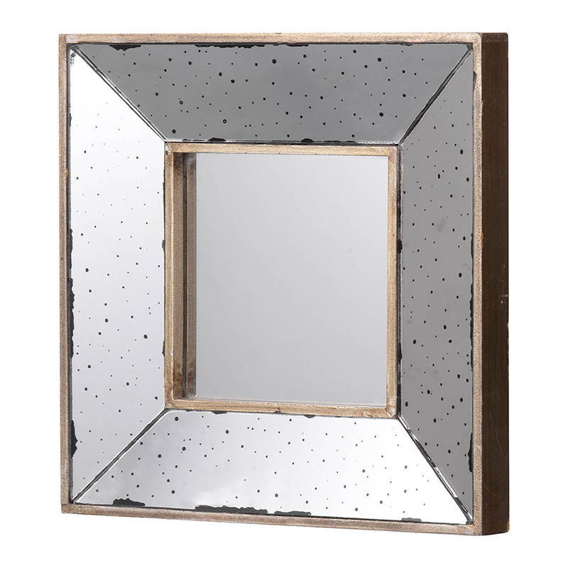 Distressed Accent Mirror, Traditional Style Framed Wall Mirror For Living Room