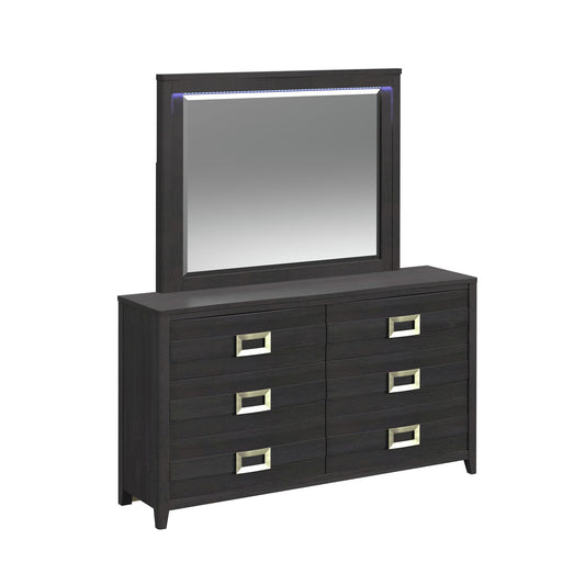 Tobias - Mirror With LED - Black