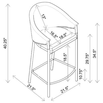 Sloped Arm Bar Stools (Set of 2)