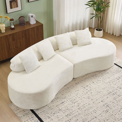 Modern Curved Sofa With Pillows