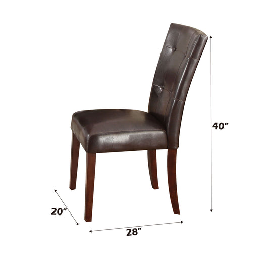 Britney - Synthetic Leather Side Chair (Set of 2) - Brown / Walnut
