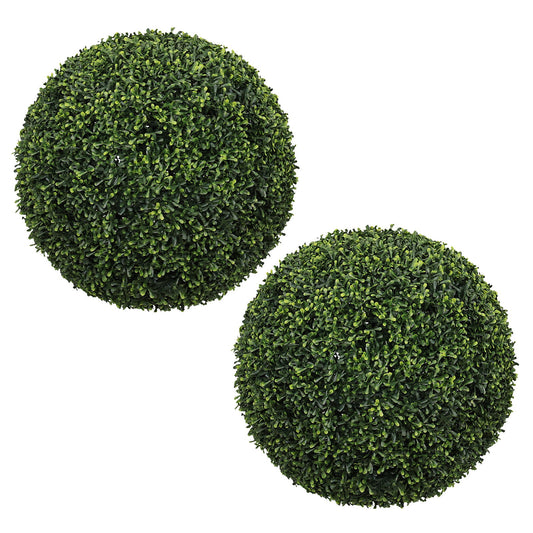 Artificial Topiary Balls, Outdoor Decorative Spheres For Garden (Set of 2) - Green