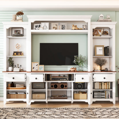 Extra Large TV Stand, Entertainment Center With Storage Cabinets