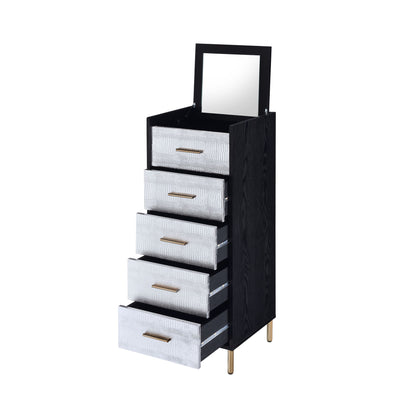 Myles - Jewelry Armoire - Black / Silver