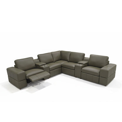 Upholstered Large Arms Sectional With Recliner Seats