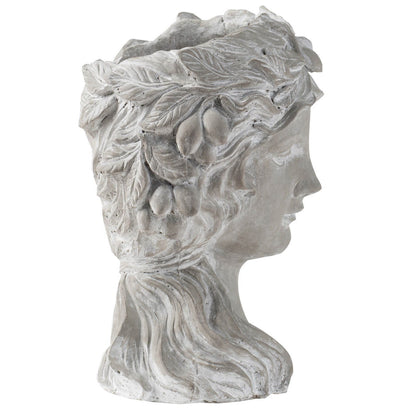Cement Bust Wall Planter Indoor Outdoor Home Garden Decor, 8 - Gray