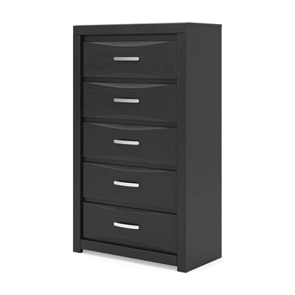 Stabotta - Five Drawer Chest - Black