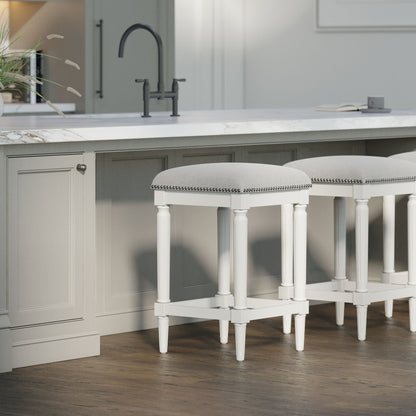 Square Stool With Upholstered Seat