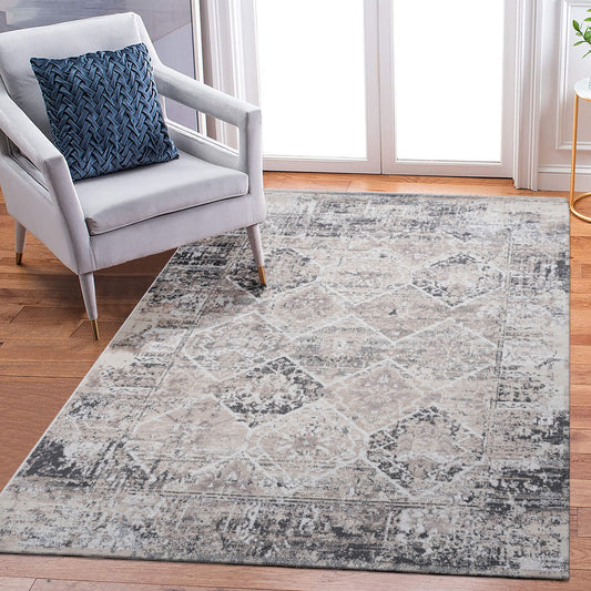Payas - 6' X 9' Traditional Area Rug - Cream / Anthracite
