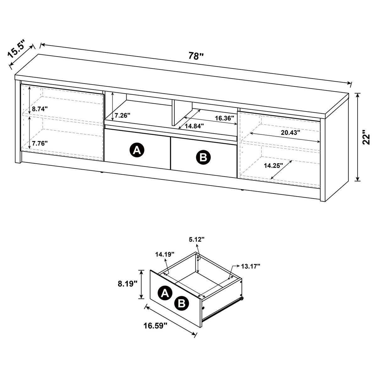 Sloat - 2 Door TV Stand Media Console