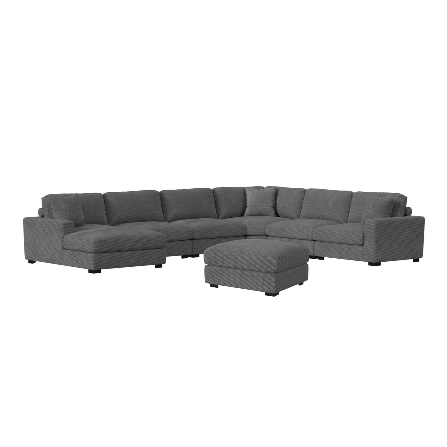 Arizona - Modular LHF Chaise With 1 Pillow 20" - Steno Charcoal
