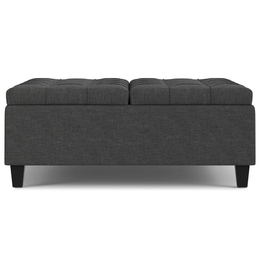 Harrison - Multifunctional Large Square Coffee Table Storage Ottoman - Gray