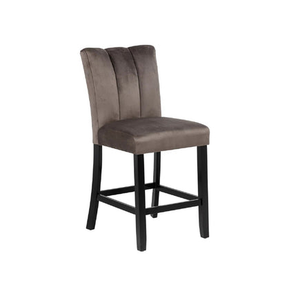 Upholstered Counter Height Chair For Dining Room (Set of 2) - Black / Brown