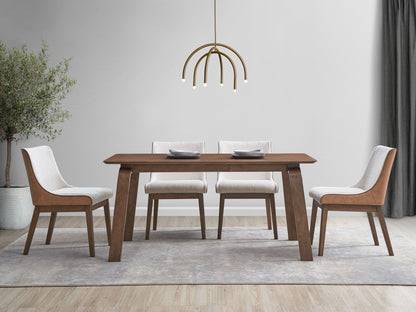 Ginny - 5 Piece With Side Chairs Dining Room Set - Walnut