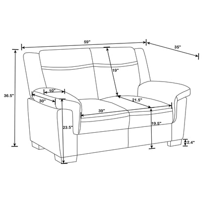 Jacob - Loveseat With Pillow Top Arms Upholstery - Gray