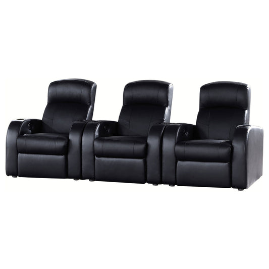 Greenfield - 3 Seater Home Theater With Storage - Black