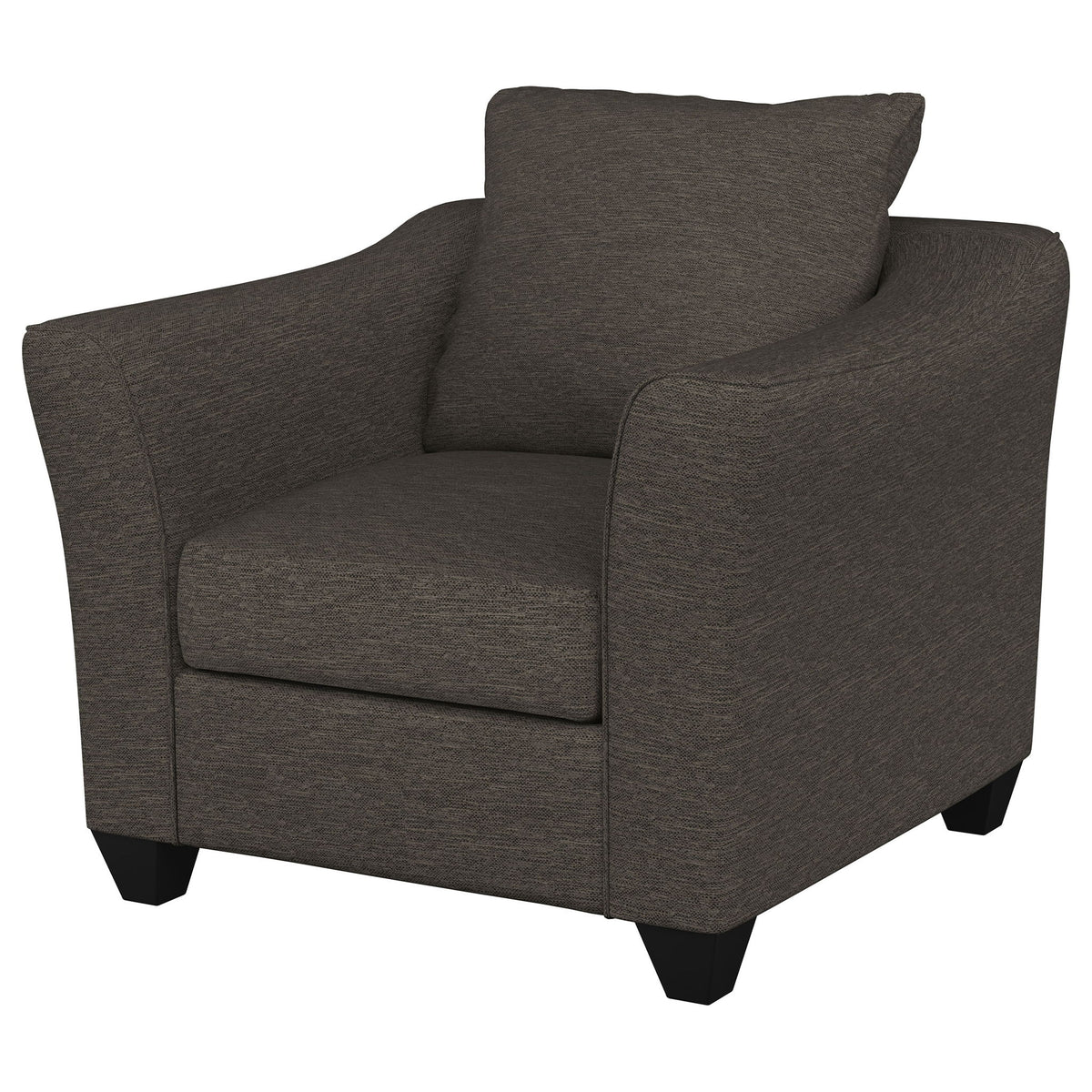 Paige - Flared Arm Chair - Charcoal Gray