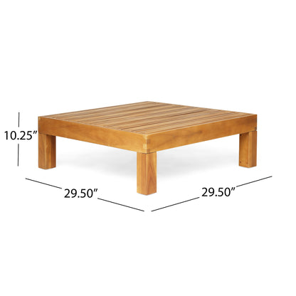 Mythical - Square Outdoor Coffee Table With Frame And Slat Top - Teak