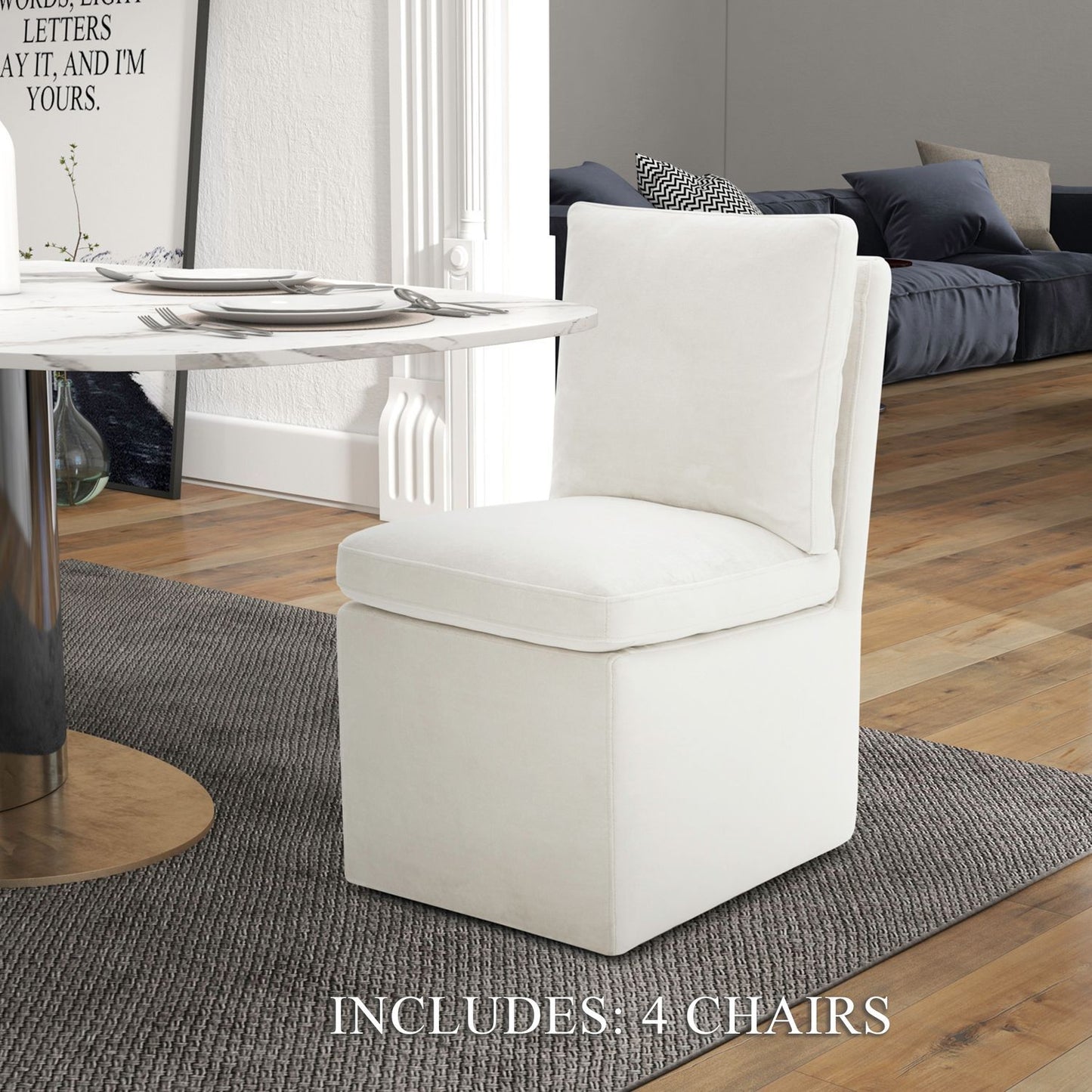 Accent Dining - Accent Dining Chair With Casters