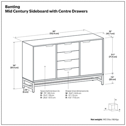 Banting - Sideboard With Centre Drawers