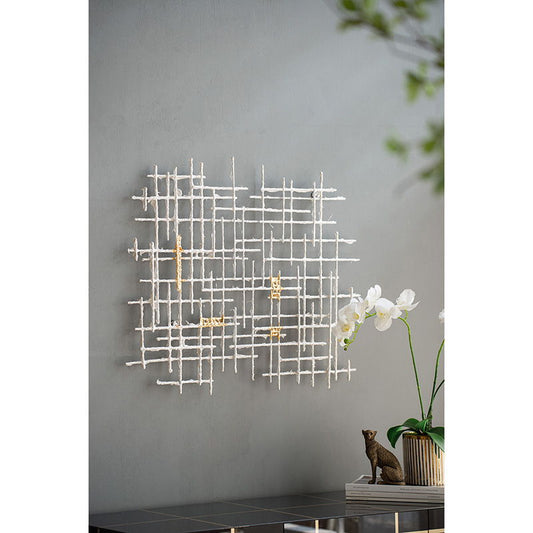 Iron Wall Decor - White / Gold