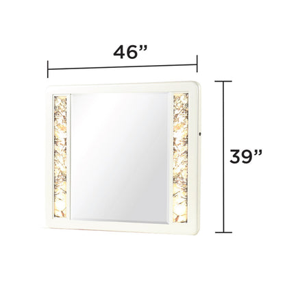 La Pierre - Rectangular Mirror With LED Lighting Panels - Beige
