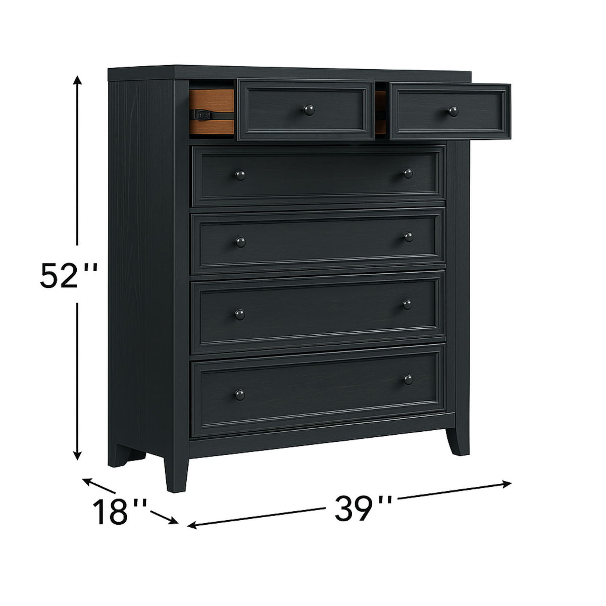 6 Drawer Chest With Knobs And Smooth Slides