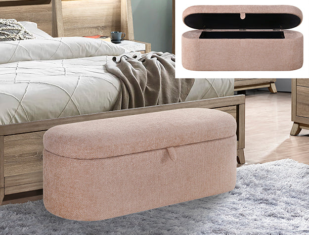 Philipa Storage Bench-Mauve Tweed