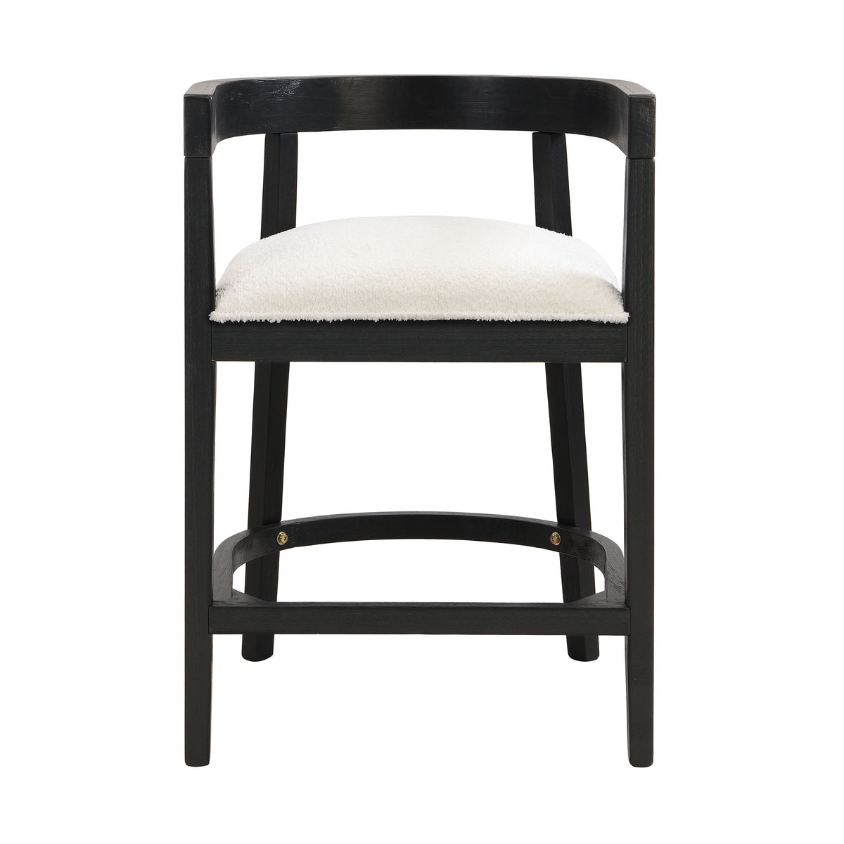 Modern Rubberwood Counter Stool Set With Upholstered Seats