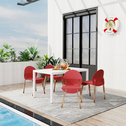 4 Piece Set Of Single Chairs With Long Table