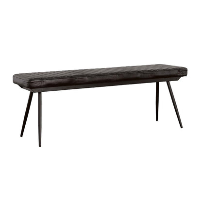 Tufted Cushion Side Bench With Tapered Legs