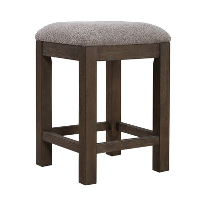 Cascade Falls - Upholstered Console Stool - Satin Espresso / Gray