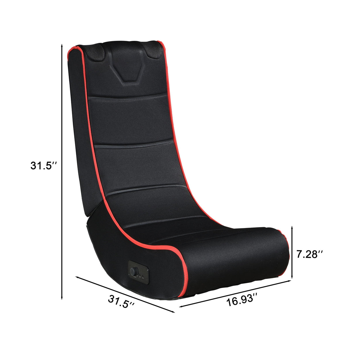 Foldable Gaming Chair With Onboard Speakers, Bluetooth Connection - Black / Red