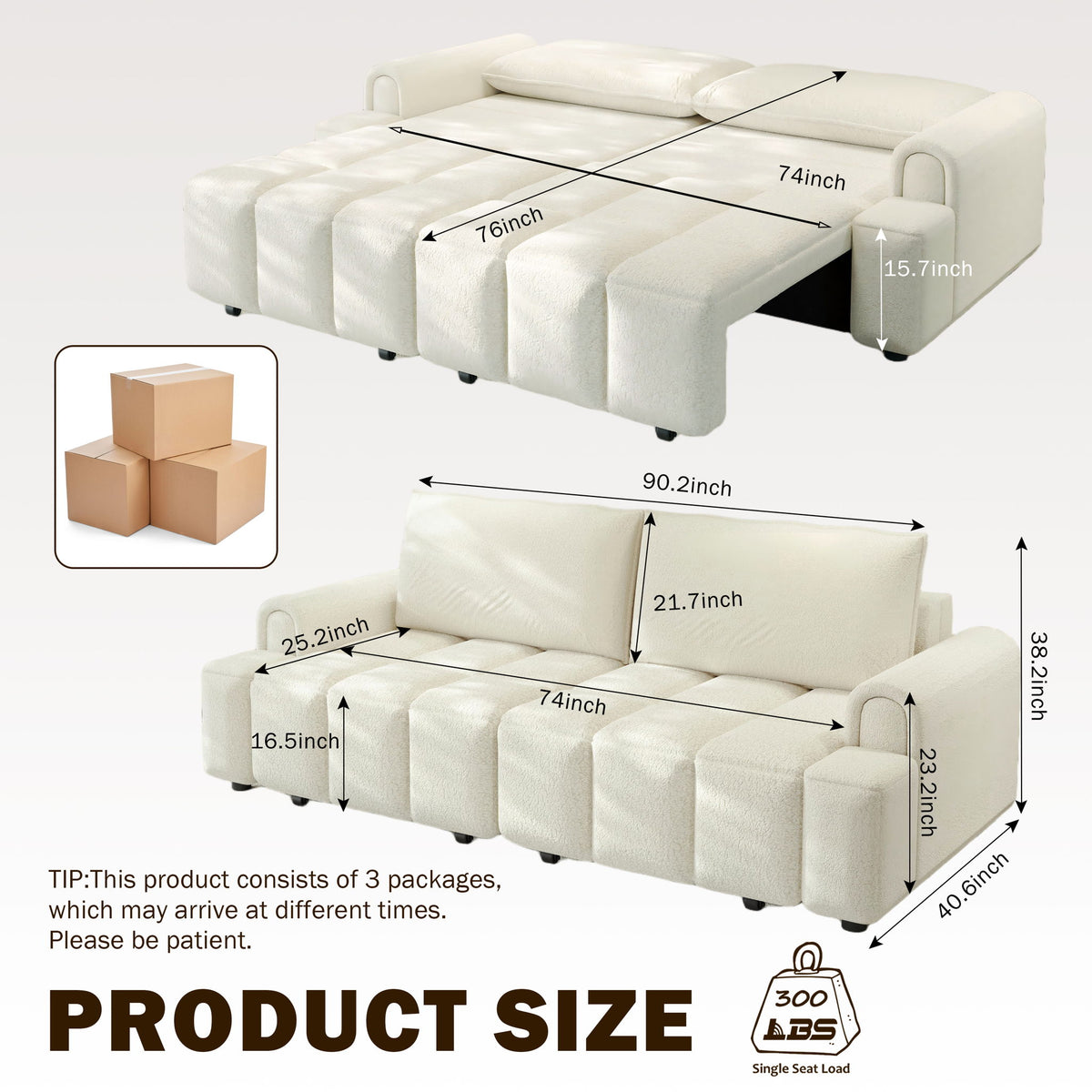 4 Seater Modern Couch With Seats Storage
