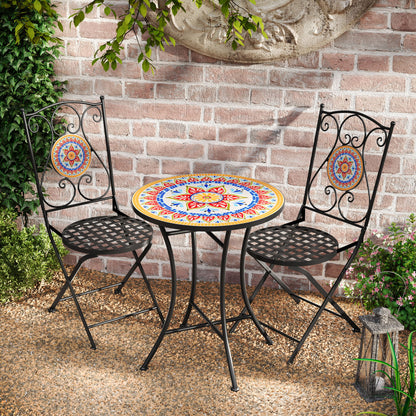 Lambert - Outdoor Chat Set - Black / Red