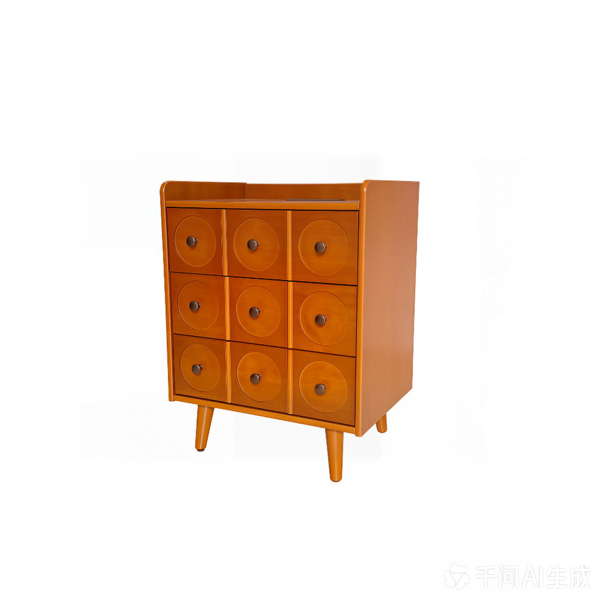 3 Drawer End Table With Charging Station For Bedroom - Natural Wood