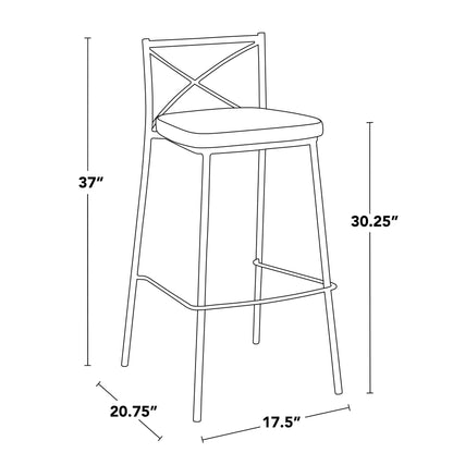 Modern Charlotte - Contemporary Fixed Height Barstool (Set of 2)