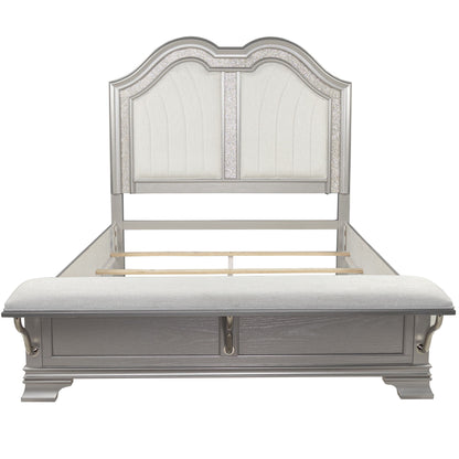 3 Piece Bedroom Set With Elegant Bed, 2 Nightstands