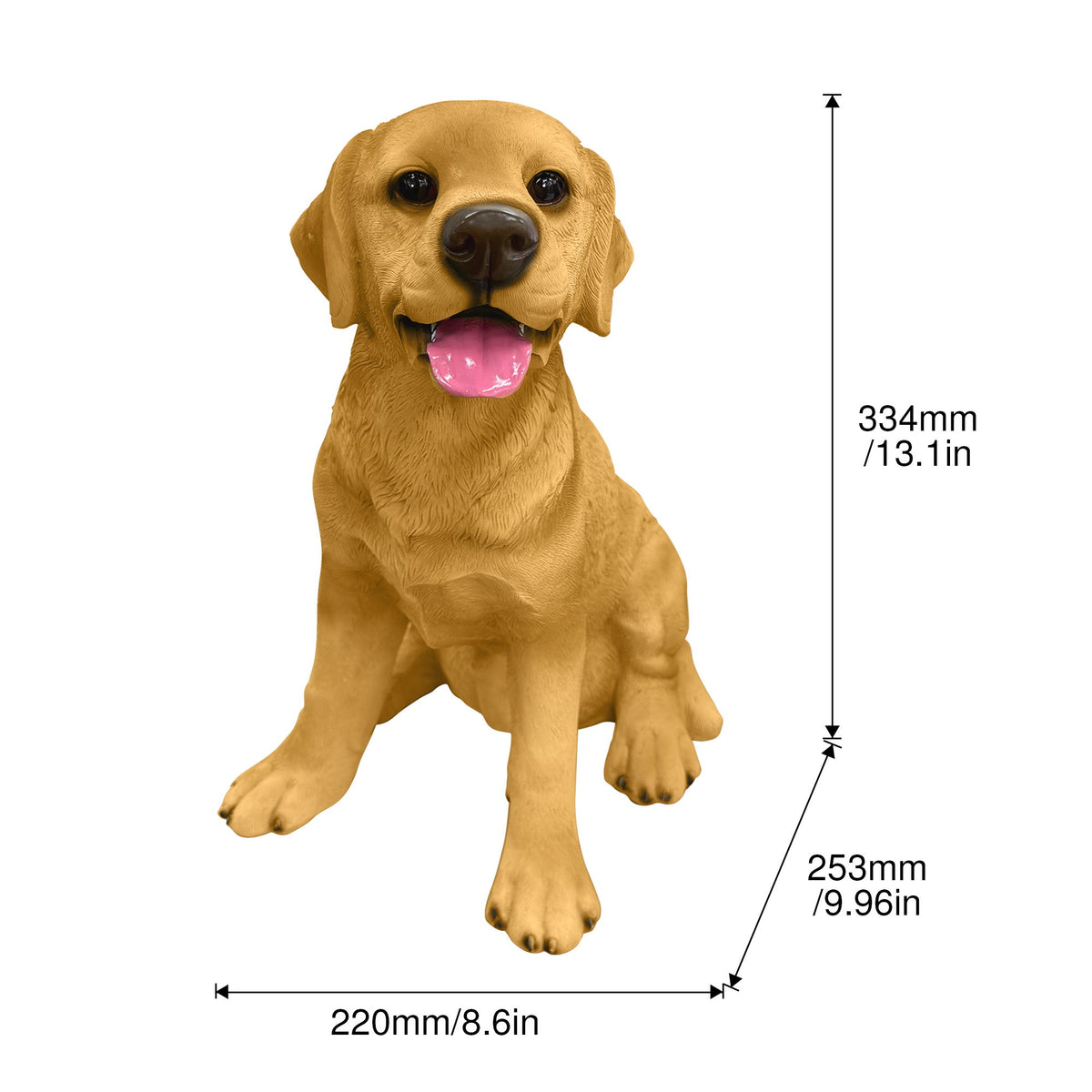 Labrador Resin Statue, Weather-Resistant Dog Figurine, An Outdoor Garden Ornament Suitable For Display In Yards, On Lawns, And Indoors.