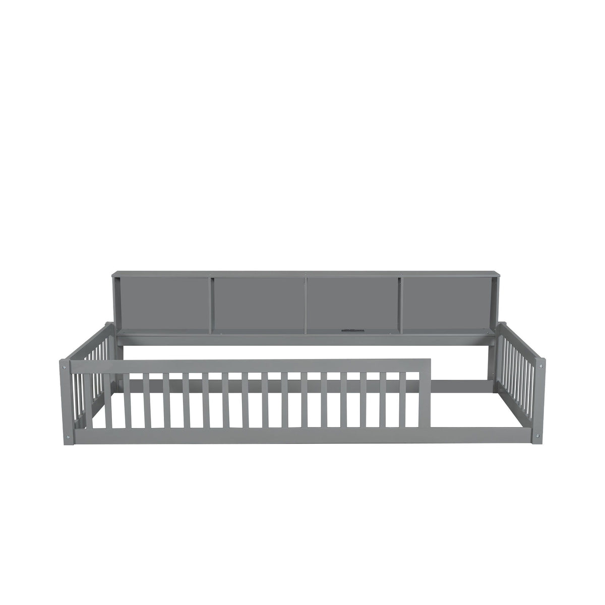 Floor Bed With Storage Cabinets And USB Ports
