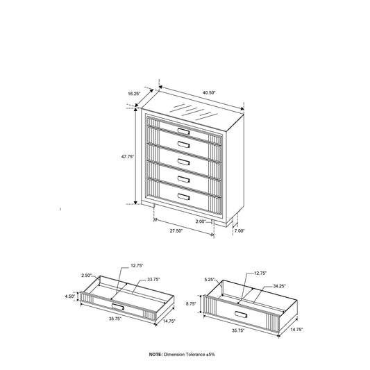Isaiah - Upholstered Chest With LED Lighting