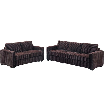 2 Piece Contemporary Style Sofa Set With Matching Pillows
