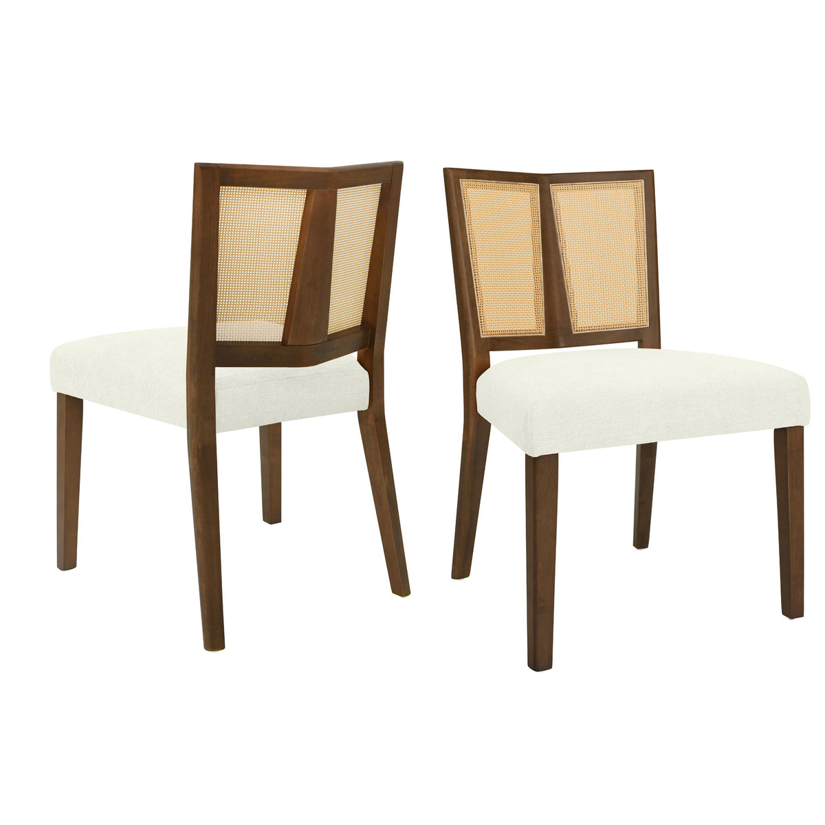 Mid Century Rattan Dining Chair Without Arms Set